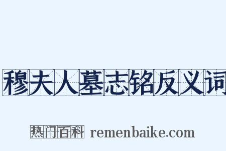 穆夫人墓志铭反义词是什么意思的图片